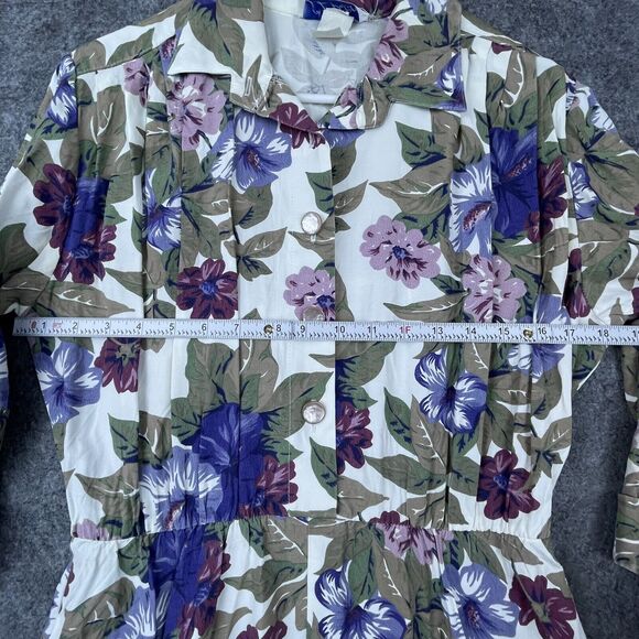 Vintage S L Petites Dress Womens 12 Collar Structured Prairie Cottage Secretary - Picture 4 of 7